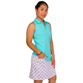Alternate View 3 of Mint Julep Collection: Cutaway Ribbed Collar Sleeveless Polo Shirt