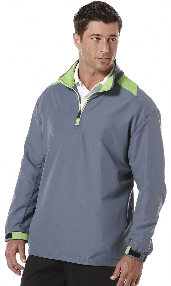 PGA TOUR Quarter Zip Color Block Wind Jacket w/ Reflective Zipper PGA