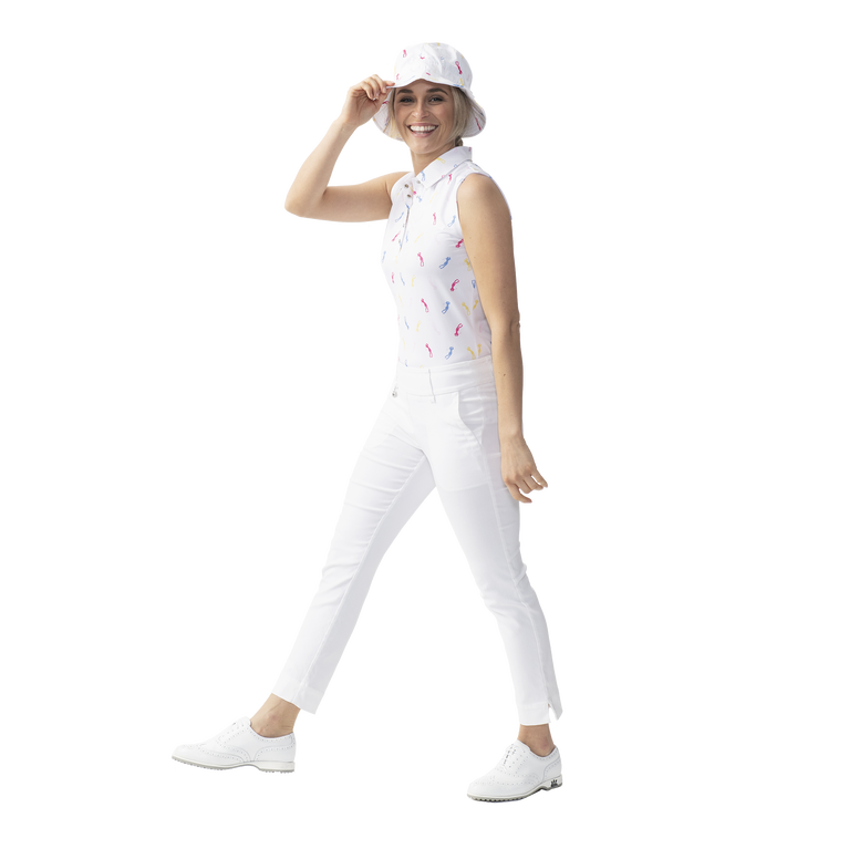 Sublime Dream Collection: Camilia Golfer Print Sleeveless Polo