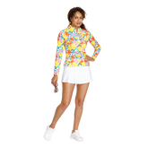 Alternate View 8 of Fun in the Sun Floral Star Burst Quarter Zip Pull Over