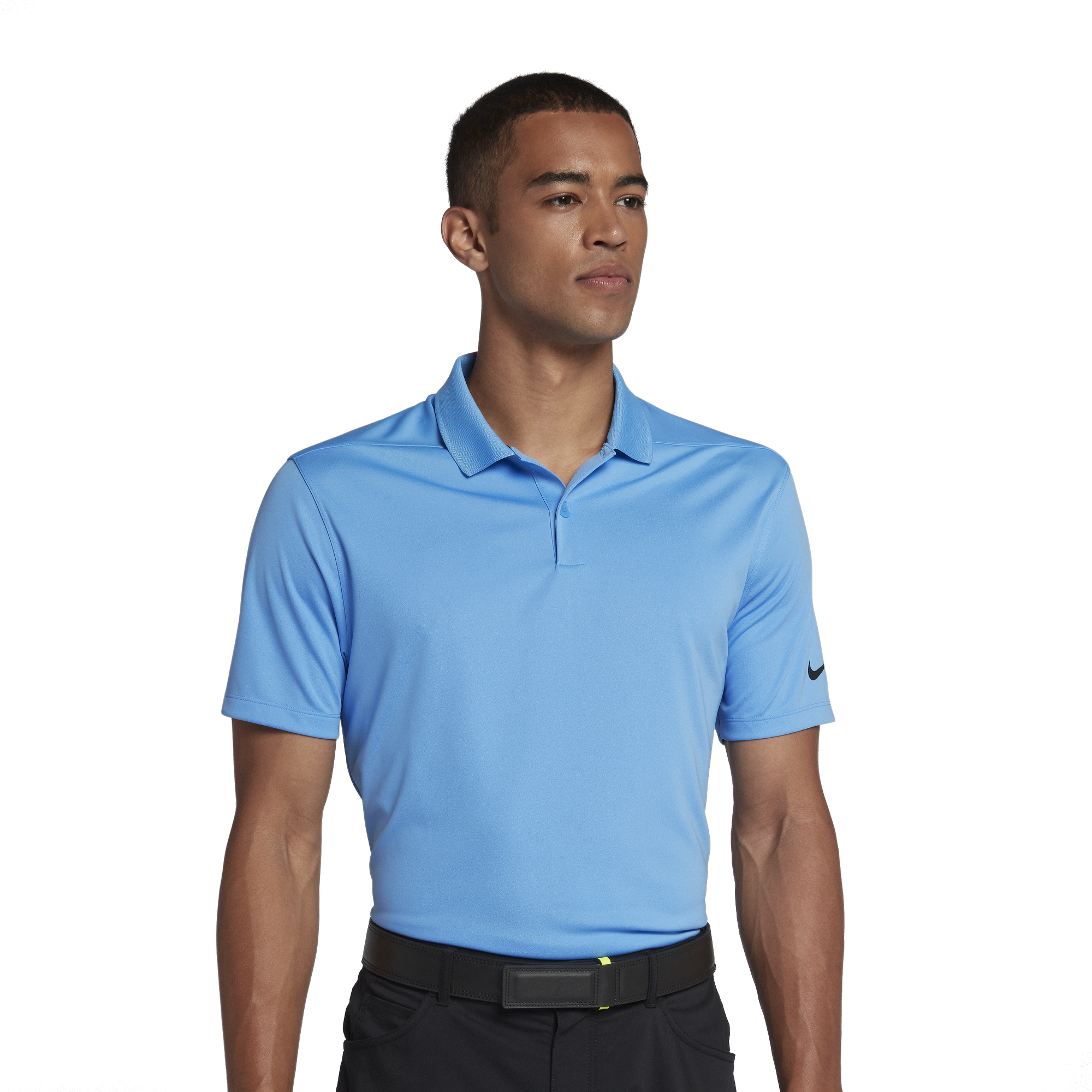 light blue dri fit polo