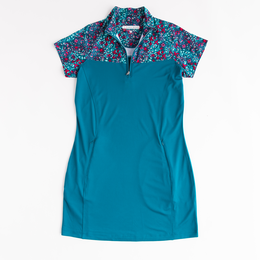 Fall Meadow Floral Short Sleeve Dress