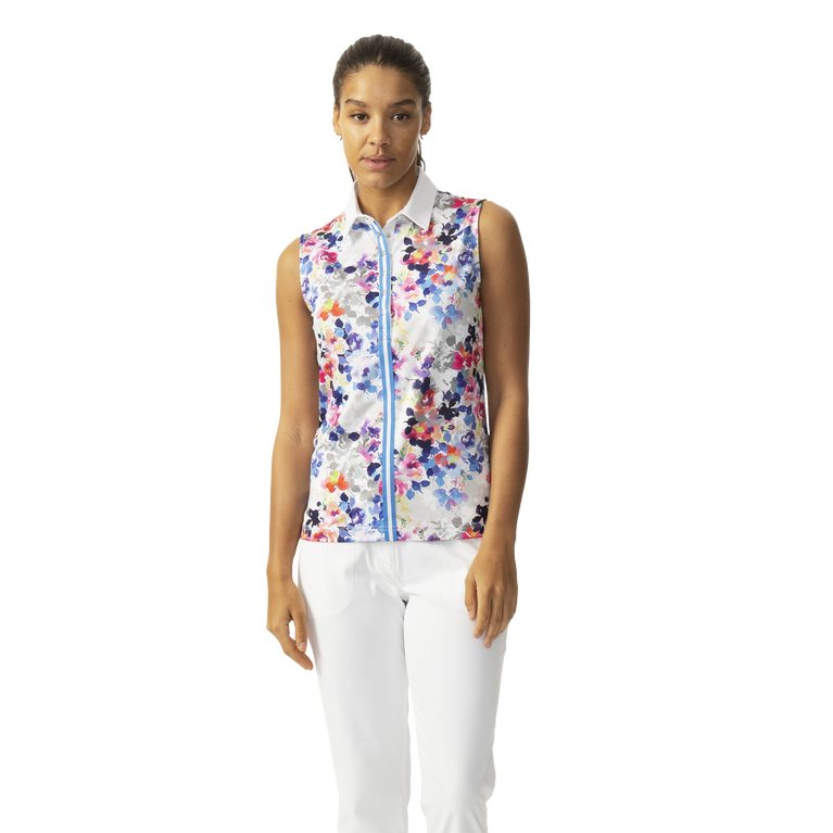 Sublime Dream Collection: Mira Floral Sleeveless Polo Shirt