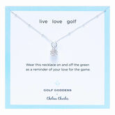 Golf Goddess Silver Golf Ball Charm Necklace