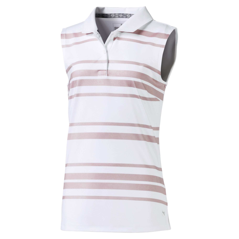 Puma Junior Girls Sleeveless Stripe Golf Polo Pga Tour Superstore