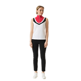 Alternate View 1 of Sportif Dot Collection: Tisha Colorblock Sleeveless Polo Shirt