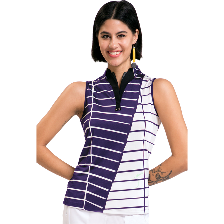 Arabesque Collection: Tamati Diagonal Striped Sleeveless Top