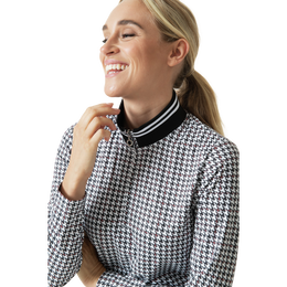 Irregular Check Collection: Fay Houndstooth Quarter Zip Pull Over