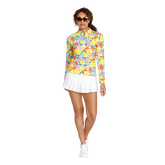 Alternate View 6 of Fun in the Sun Floral Star Burst Quarter Zip Pull Over