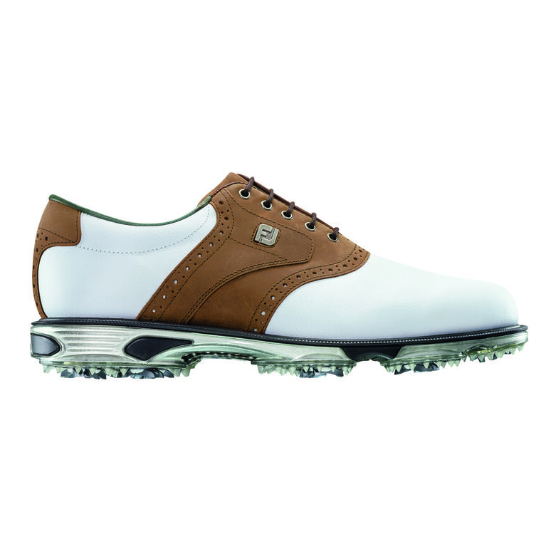 FootJoy DryJoys Tour Men's Golf Shoe - White/Brown | PGA TOUR Superstore