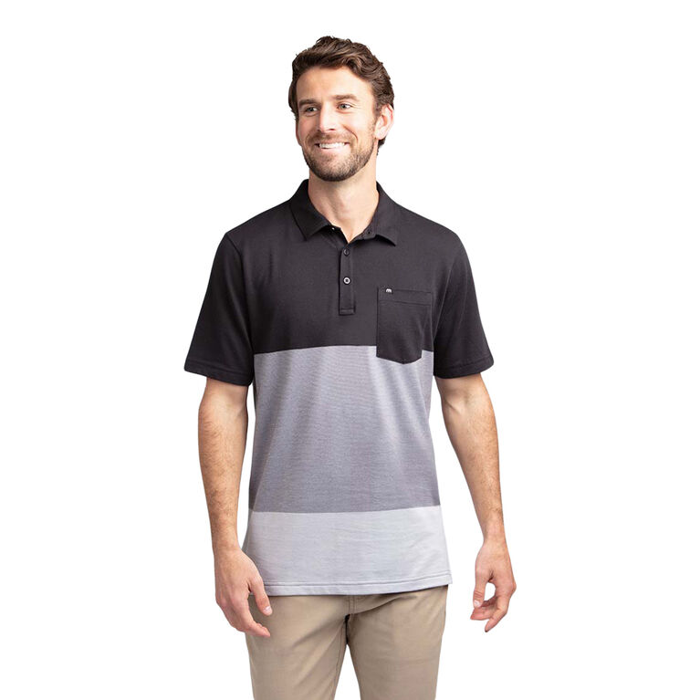 TravisMathew Caddy Daddy Colorblock Stripe Pocket Polo PGA TOUR