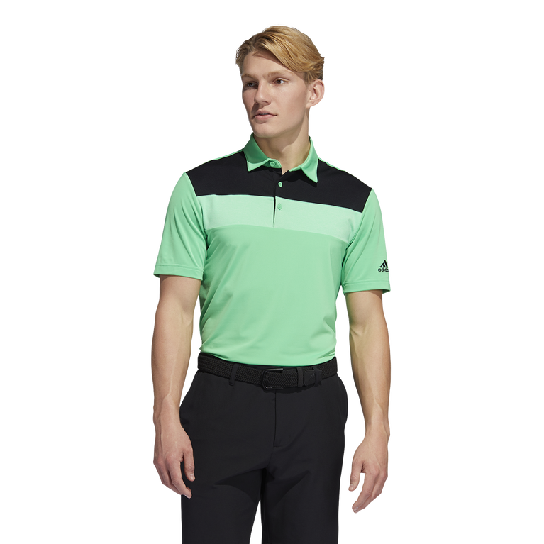 adidas NOVELTY COLORBLOCK PRIMEGREEN POLO SHIRT PGA TOUR Superstore