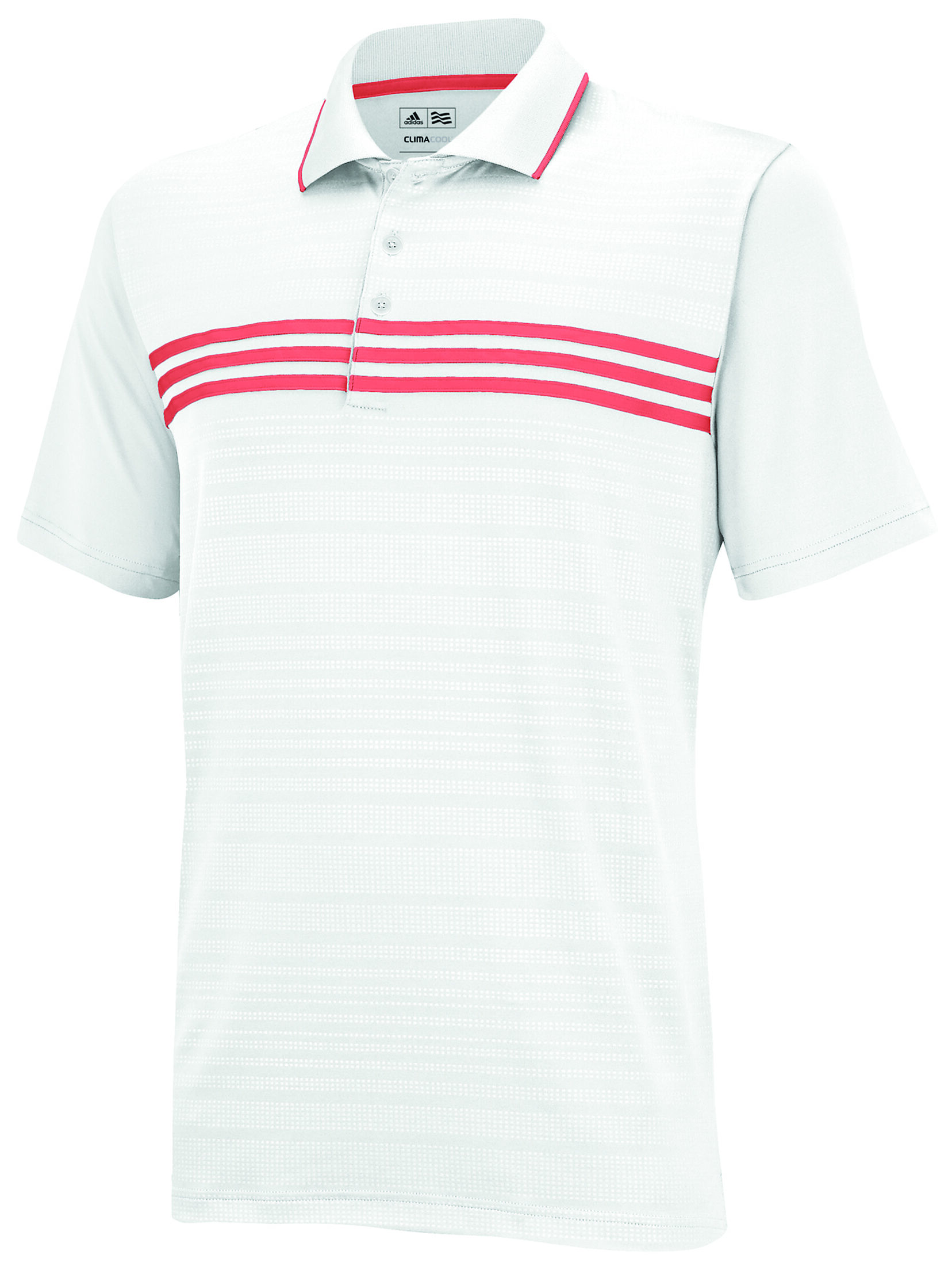 adidas golf men's puremotion climacool 3 stripes chest polo