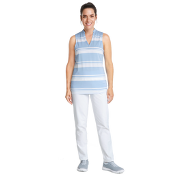 Cloudspun Valley Stripe Sleeveless Polo Shirt