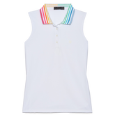 Alternate View 5 of Pleated Collar Sleeveless Polo Shirt