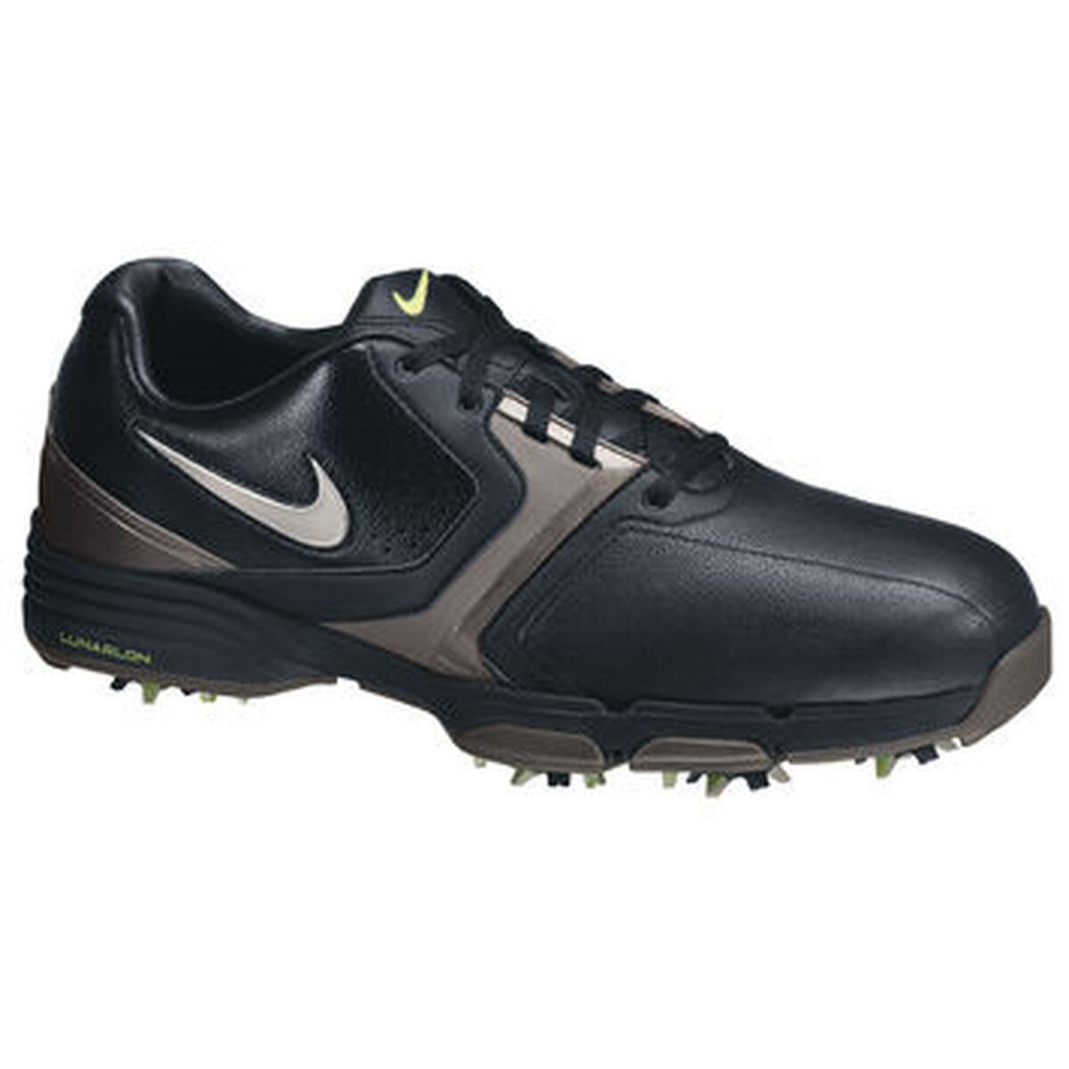 black and gold nike golf shoes