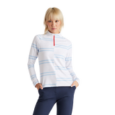 Alternate View 1 of Offset Stripe Tech Jersey Quarter Zip Pull Over