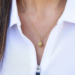 Golf Goddess Gold Golf Ball Charm Necklace