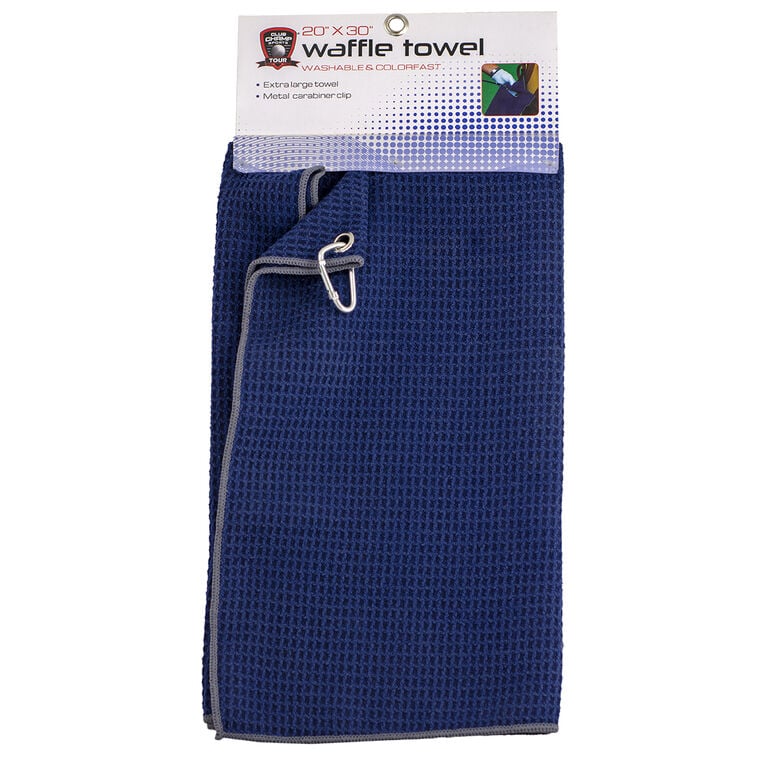 Golf Gifts &amp; Gallery Navy Waffle Towel w/ Grey Trim in package