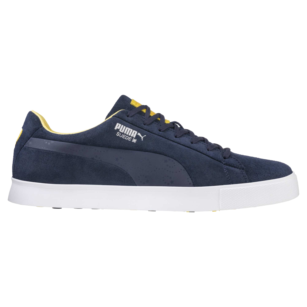 PUMA Suede G Europe Men's Golf Shoe - Navy/Yellow | PGA TOUR Superstore