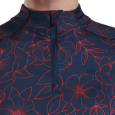 Alternate View 2 of Floral Rose Print Long Sleeve Quarter Zip Pull Over