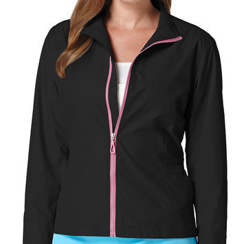 PGA TOUR Full Zip Wind Jacket - Black 