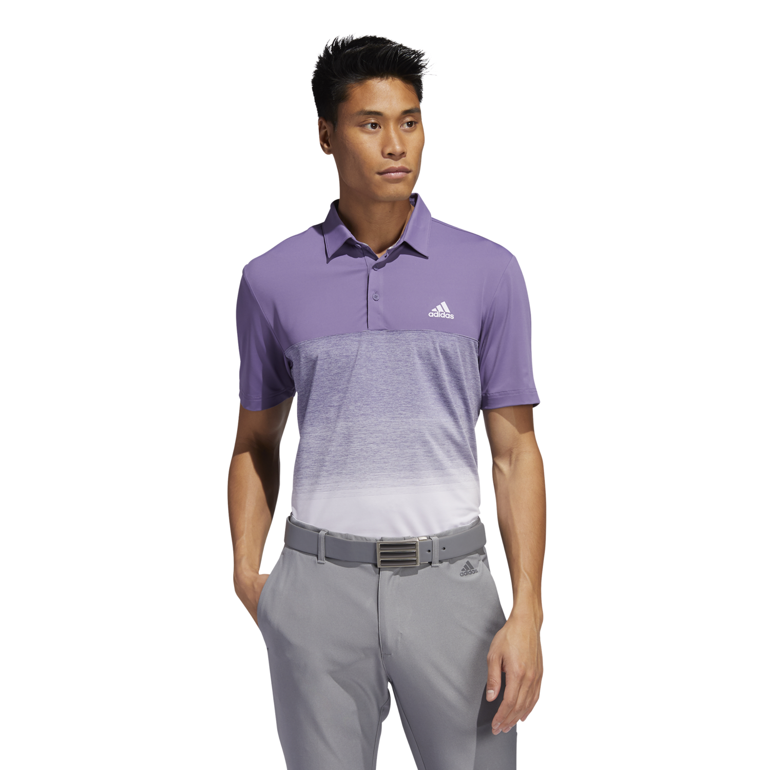 Purple adidas golf shirt online