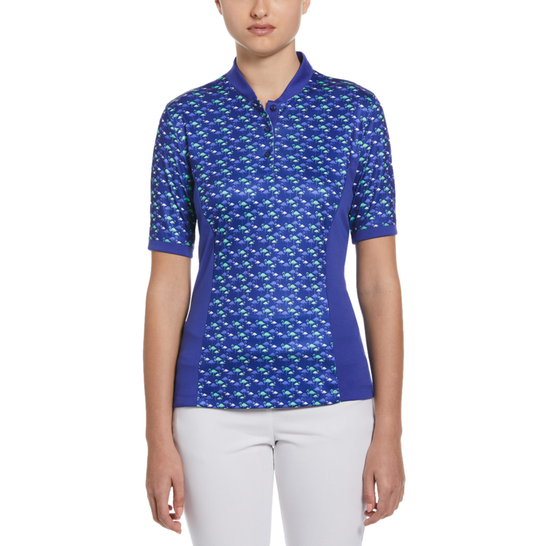 PGA TOUR Apparel Flamingo Print Short Sleeve Golf Shirt | PGA TOUR ...