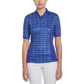 Flamingo Print Short Sleeve Golf Shirt