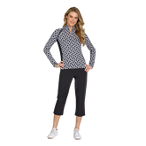 Desert Blooms Collection: Atlantis Mod Flower Print Quarter Zip Top