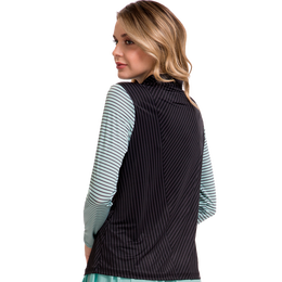 Pinstriped Sunsense Quarter Zip Pull Over