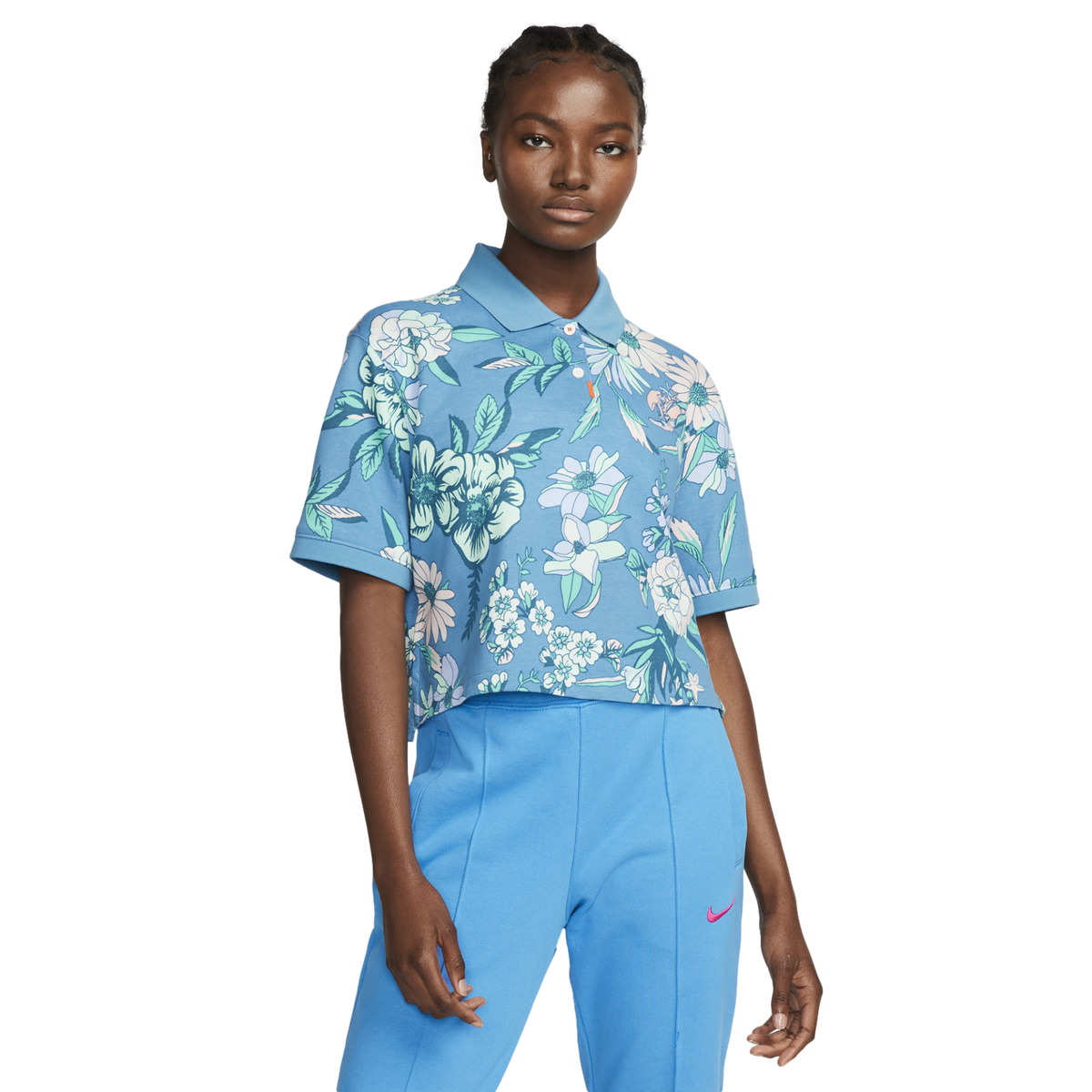 Nike Ace Floral Print Women's Cropped Polo Shirt PGA TOUR Superstore