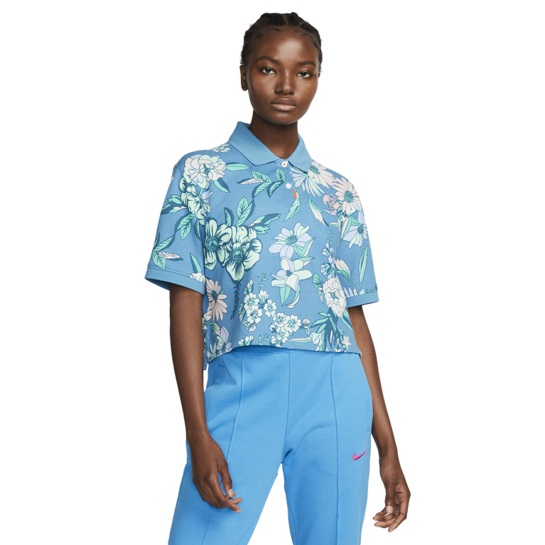 Ace Floral Print Women&#39;s Cropped Polo Shirt