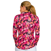 Alternate View 8 of Watermelon Wine Collection: Floral Print UV Long Sleeve Quarter Zip Top
