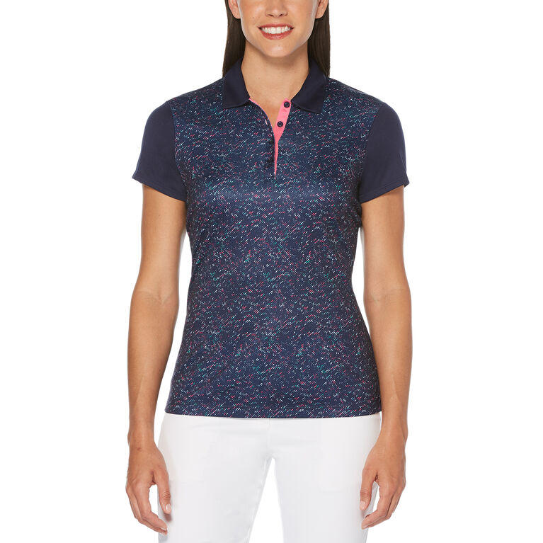 PGA TOUR Rose Group Women's Roadmap Camo Print Short Sleeve Polo Golf