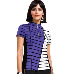 Arabesque Collection: Tamati Diagonal Striped Short Sleeve Top