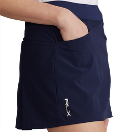 Solid Pleated Stretch 17&quot; Golf Skort