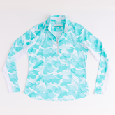 Paintbrush Camo Women&#39;s Textured Quarter Zip Pull Over