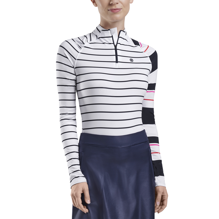 G/FORE Striped Contrast Sleeve Quarter Zip Pull Over | PGA Superstore