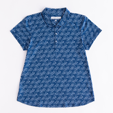Geo Print Short Sleeve Polo Shirt