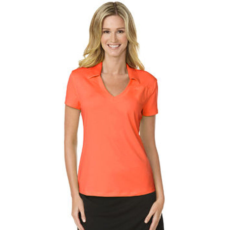 PGA TOUR Solid Short Sleeve VNeck Polo Shop PGA TOUR Women's Golf