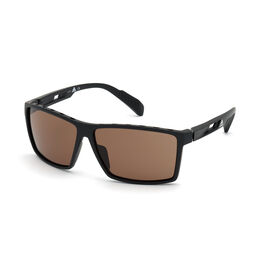 Injected Sport Vented Square Frame Sunglasses w/ Brown Lens
