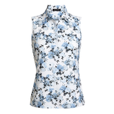 Alternate View 2 of Floral Print Silky Tech Sleeveless Polo