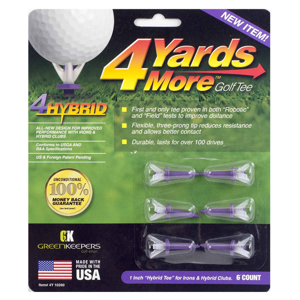 Golf Gifts & Gallery 4 Yards More 1 inch Hybrid Golf Tees PGA TOUR