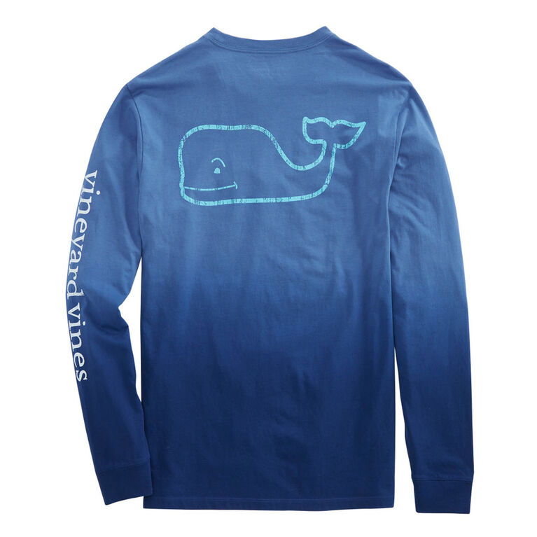 Vineyard Vines LongSleeve Dip Dyed TwoTone Vintage Whale Pocket T