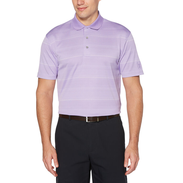 PGA TOUR Diagonal Stripe Short Sleeve Golf Polo Shirt PGA TOUR Superstore