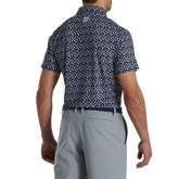 Alternate View 1 of Athletic Fit Beach Print Lisle Self Collar Polo