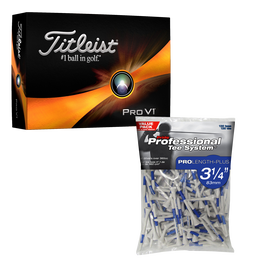 Pro V1 2023 Golf Balls and Bag of 135 ProLength 3 1/4 Tees Bundle