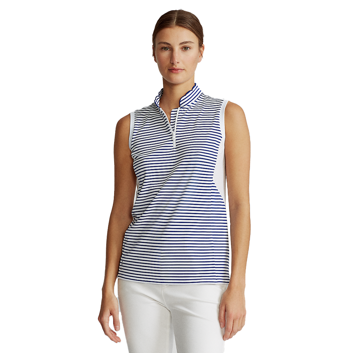 RLX Golf Sleeveless Preppy Stripe Pique Polo Shirt | PGA TOUR Superstore