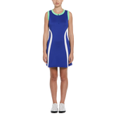 Color Block Sleeveless Flounce Golf Dress